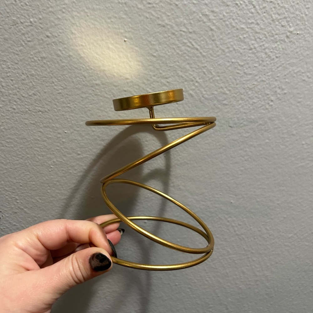 Gold Spiral Candle Holder